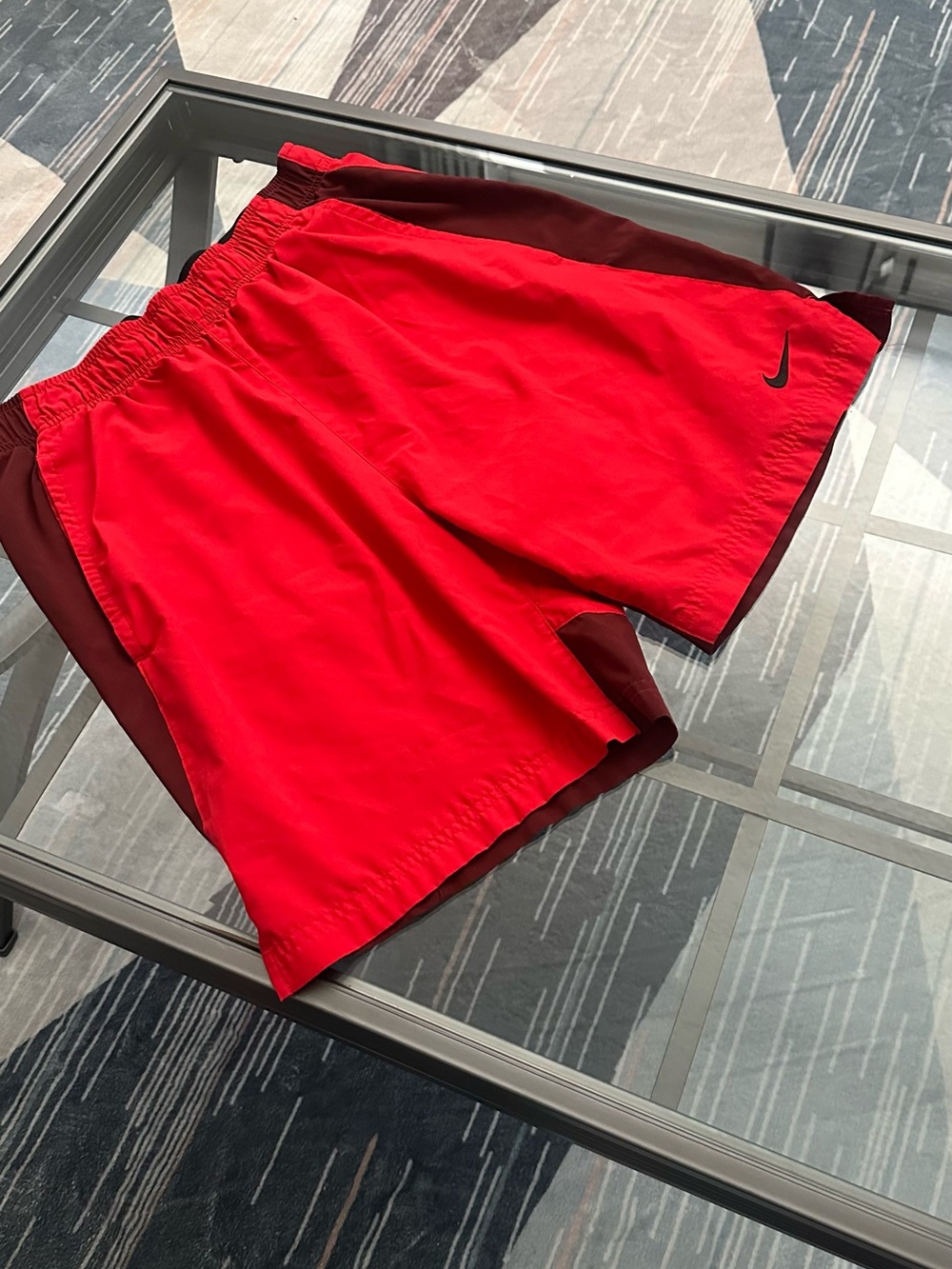 Nike Red and Black Dri-FIT Athletic Shorts